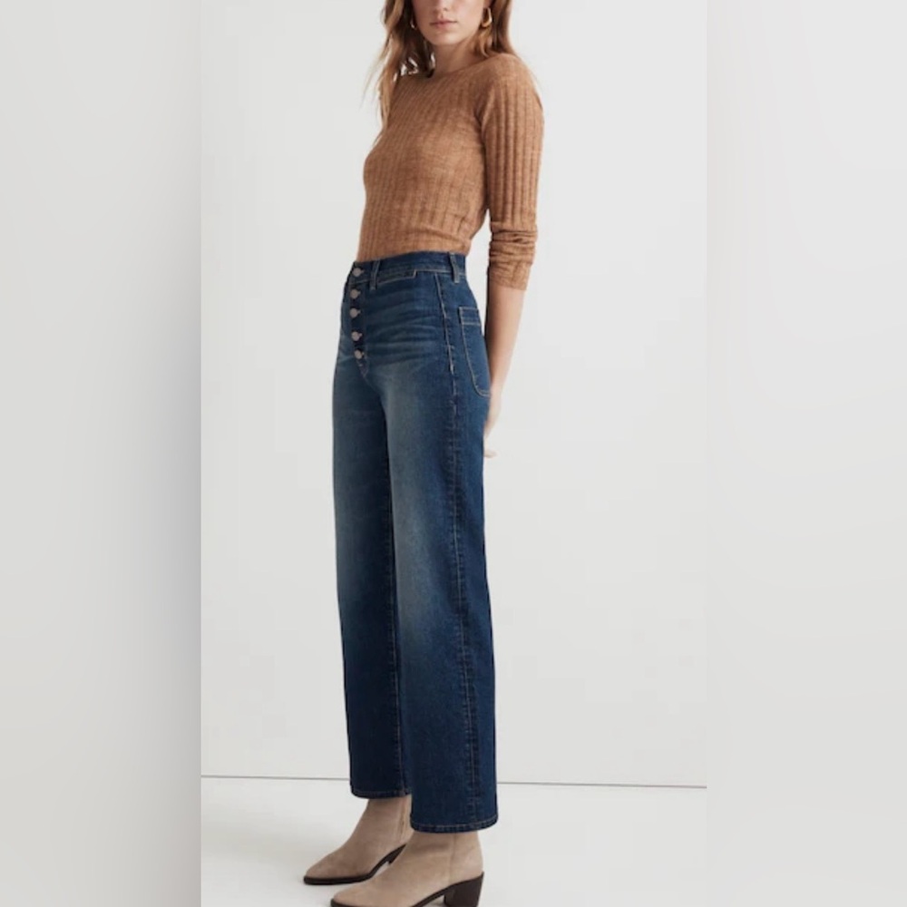 Madewell The Perfect Vintage Wide-Leg Jeans 29 Clemens Wash High Rise Button Fly - Picture 2 of 11